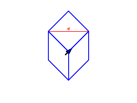 A diagonal cube.